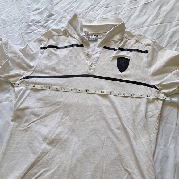 Puma | White & black stripes with horse crest men's short sleeved - Picture 7 of 10